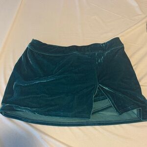 Urban Outfitters Teal Velvet Mini Skirt